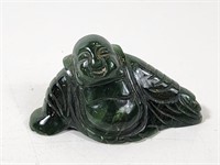 ANTIQUE Carved Green Jade Buddah Figurine