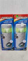 2 NEW EVEREADY STONE LOOK GARDEN LIGHT SOLAR LED