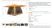 W9602  8x8ft Screen Camping Tent, Orange
