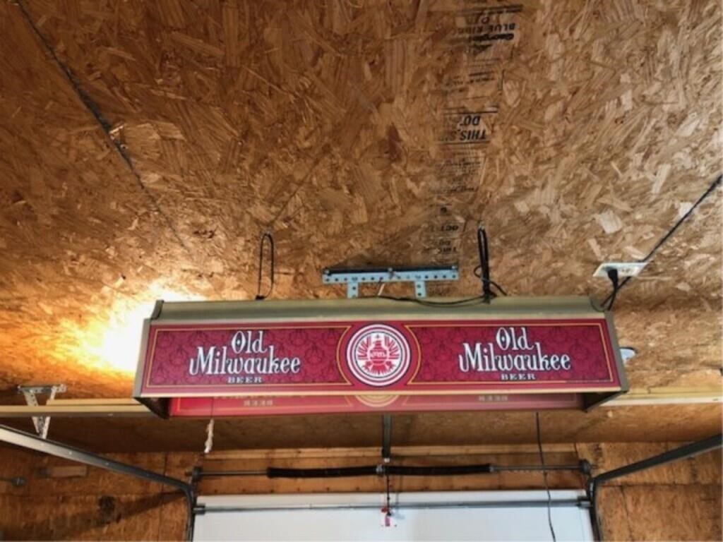 Old Milwaukee beer light. 36 inches wide.