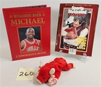 Michael Jordan Books & Snort Beanie Baby