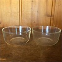(2) 4 3/4" Wide Pyrex Glass Bowls Dishes