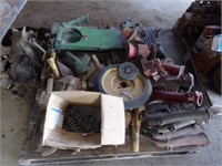 Tractor parts on pallet