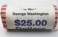 $25 Dollar Mint Roll George Washington Dollars