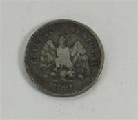 1891 10  PENNY MEXICAN SILVER
