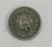 1881 COLOMBIAN  21/2 PENNY Copper nickel coin