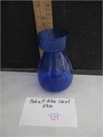 Colbalt blue swirl vase