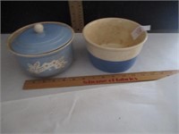 2 Bowls Camesware with lid and pottery bowl