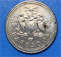 2005 25 Cents Barbados