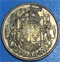 1942 Silver Fifty Cents Canada