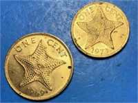 1969 & 1973 Bahamas One Cent