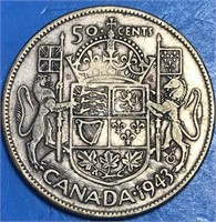 1943 50 Cents Silver Canada