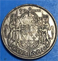 1949 Silver Half Dollar Canada