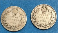 1931 & 1936 Silver Dimes Canada