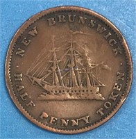 1843 1/2 Penny Token New Brunswick