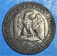 1855 France Cinq Centimes