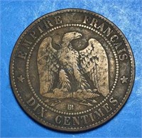 1855 France Dix Centimes