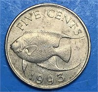 1993 Bermuda 5 Cent Coin