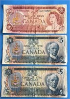 1970's Canada Banknotes