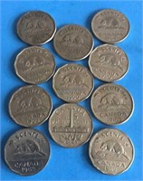 11 Canadian Nickels