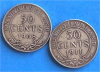 50 Cents Newfoundland 1908 & 1911