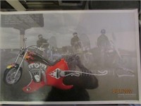 M.J. Guitars Harley Davison Poster 32X22