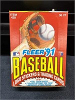 1991 Fleer Baseball  Full Wax Box