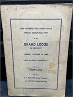 1949 Masonic Grand Lodge of Kentucky Program Book