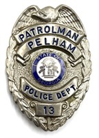 Obsolete Pelham Patrol Man Police Badge #13