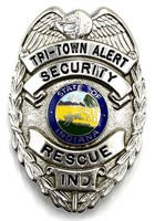 Obsolete Tri-Town Alert Security Rescue IND Badge