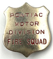 Vintage Pontiac Motor Division Fire Squad Badge