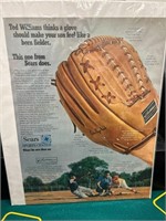 Vintage Original Ted Williams Glove Sign