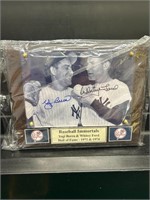 Yogi Berra Whitey Ford Signed Plaque w/COA