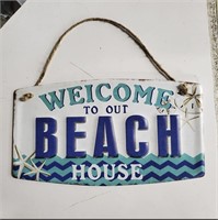 Metal sign Welcome to our beach house