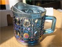 Vintage Blue Carnival Glass Creamer