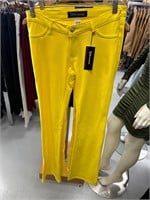 Yellow boot cut soft feel pants