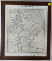 Framed Explorer of North America Map