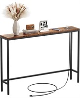 1 Pack Narrow Console Sofa Table with Power