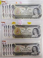 1973 Gem Unc  $1 Canadian Bills