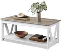WLIVE Farmhouse Coffee Table,Living Room Table