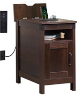 WLIVE Nightstand with Charging Station, Farmhouse