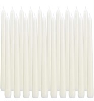 flamecan Ivory Taper Candles, Set of 20 Unscented