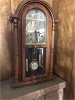 13 x 30" Tall Mantle Clock Wood Alaron 3 Day Clock