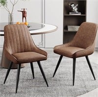 Alunaune Brown Modern Dining Chairs Set of 2