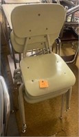 3 Grade school use chairs pale green