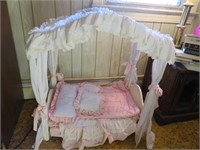 Doll Canopy Bed 31x19x35" Needs Work