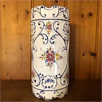 Handpainted Portugal RC & CL Umbrella Stand