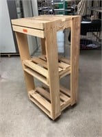 Rolling wooden display rack