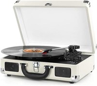 *Turntable with Built-in Stereo Speakers-White