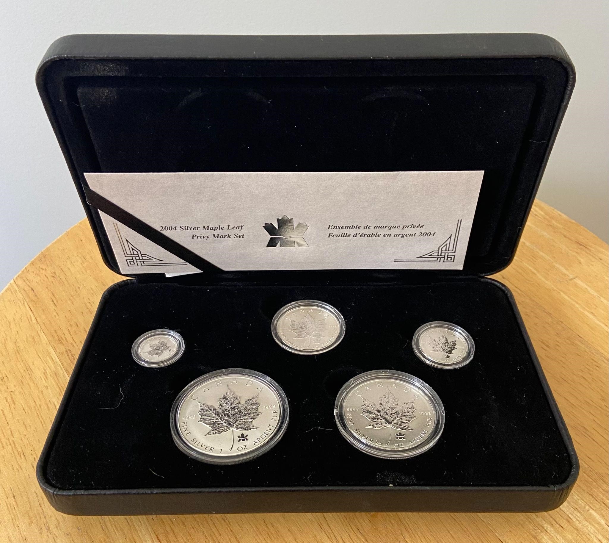 2004 Silver Maple Leaf 5 Coin Set